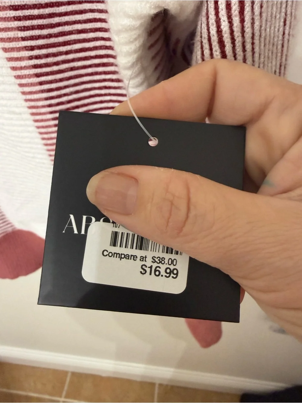 Absolutely Famous Pink and White Striped Crew Neck Sweater